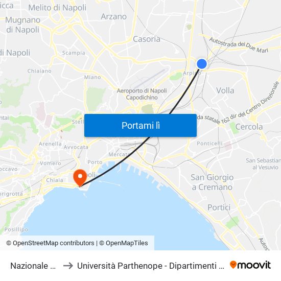 Nazionale Delle Puglie to Università Parthenope - Dipartimenti Di Studi Economici E Aziendali map