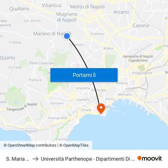 S. Maria A Cubito to Università Parthenope - Dipartimenti Di Studi Economici E Aziendali map