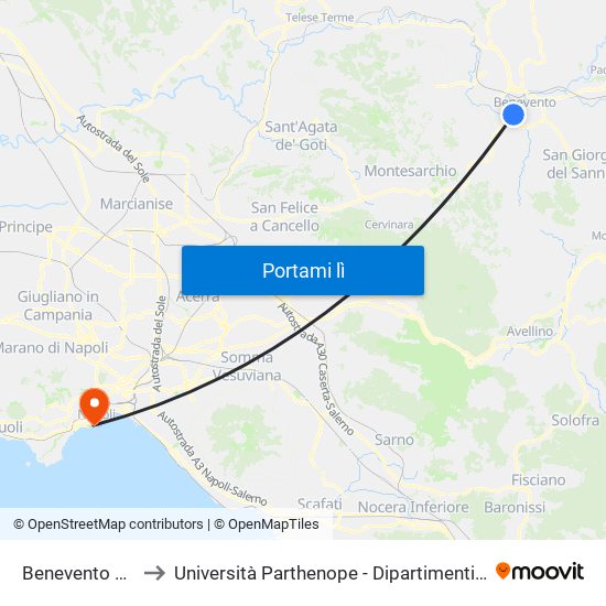 Benevento Rione Libertà to Università Parthenope - Dipartimenti Di Studi Economici E Aziendali map