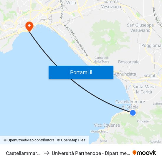 Castellammare - Chiesa Sanità to Università Parthenope - Dipartimenti Di Studi Economici E Aziendali map