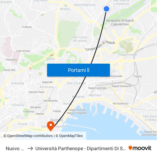 Nuovo Tempio to Università Parthenope - Dipartimenti Di Studi Economici E Aziendali map