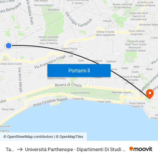 Tasso to Università Parthenope - Dipartimenti Di Studi Economici E Aziendali map