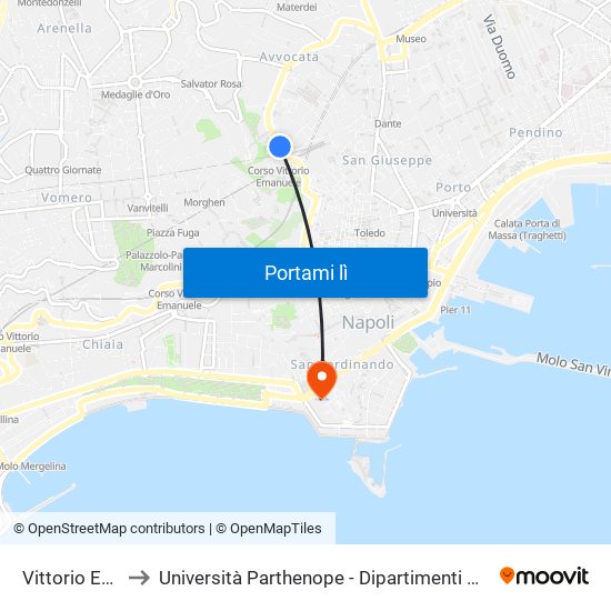 Vittorio Emanuele II to Università Parthenope - Dipartimenti Di Studi Economici E Aziendali map