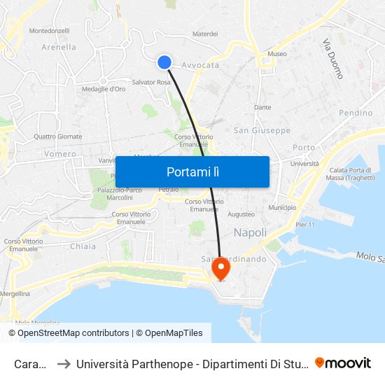 Caracciolo to Università Parthenope - Dipartimenti Di Studi Economici E Aziendali map