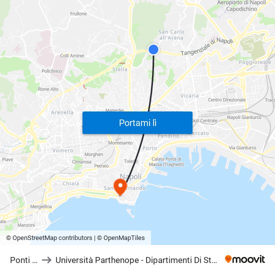 Ponti Rossi to Università Parthenope - Dipartimenti Di Studi Economici E Aziendali map