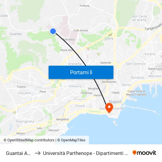 Guantai Ad Orsolone to Università Parthenope - Dipartimenti Di Studi Economici E Aziendali map