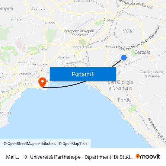 Malibran to Università Parthenope - Dipartimenti Di Studi Economici E Aziendali map