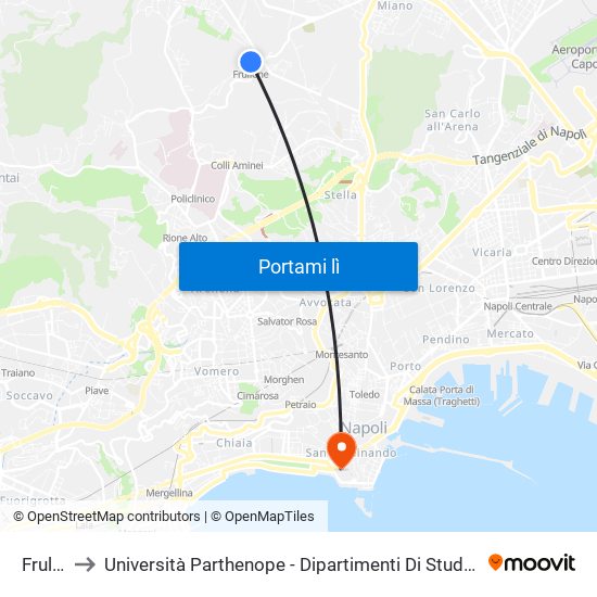 Frullone to Università Parthenope - Dipartimenti Di Studi Economici E Aziendali map