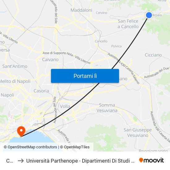 Cagni to Università Parthenope - Dipartimenti Di Studi Economici E Aziendali map