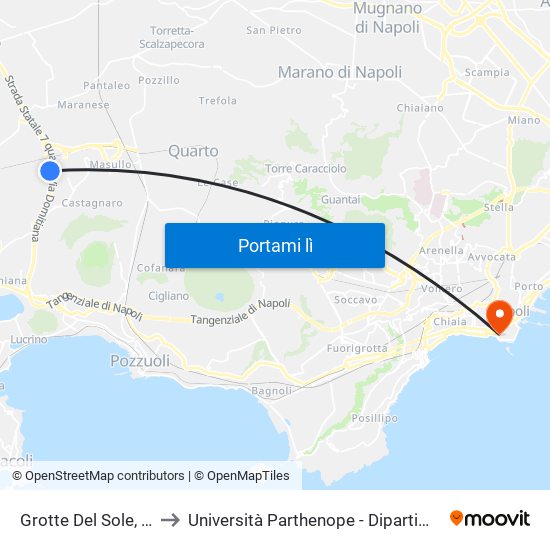 Grotte Del Sole, Via Raffaele Viviani to Università Parthenope - Dipartimenti Di Studi Economici E Aziendali map