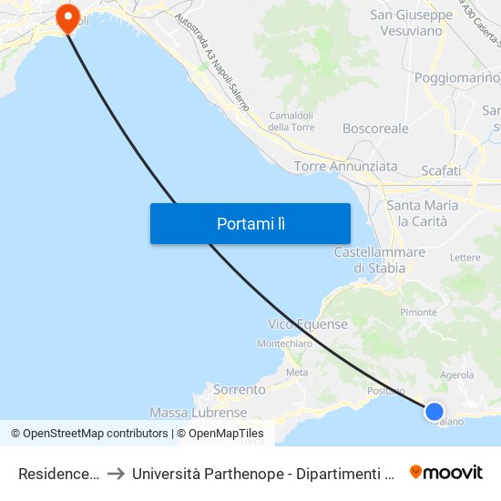 Residence Pellegrini to Università Parthenope - Dipartimenti Di Studi Economici E Aziendali map