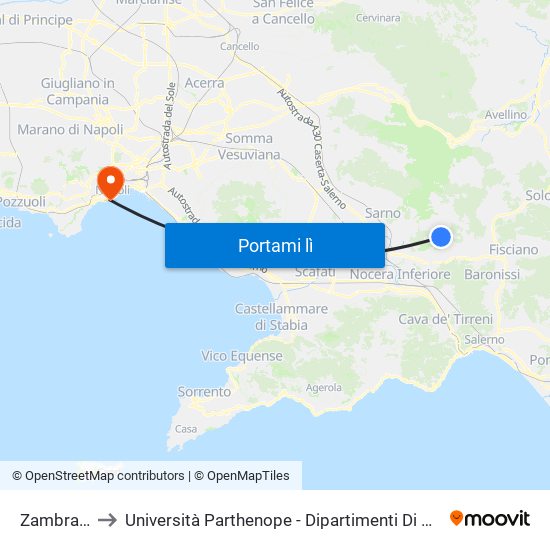 Zambrano 185 to Università Parthenope - Dipartimenti Di Studi Economici E Aziendali map