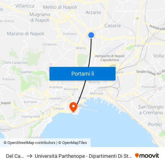 Del Cassano to Università Parthenope - Dipartimenti Di Studi Economici E Aziendali map