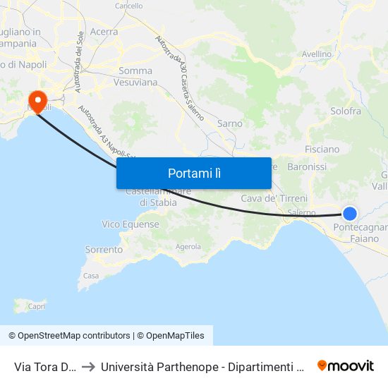 Via Tora Di Filetta, 3 to Università Parthenope - Dipartimenti Di Studi Economici E Aziendali map