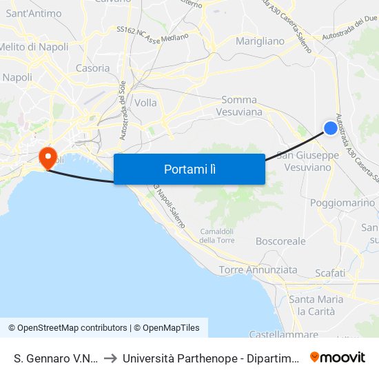 S. Gennaro V.No - Via Nola, 109 to Università Parthenope - Dipartimenti Di Studi Economici E Aziendali map