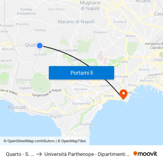 Quarto - S. Maria Cap. to Università Parthenope - Dipartimenti Di Studi Economici E Aziendali map