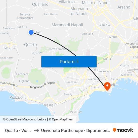 Quarto - Via Marmolito, 37 to Università Parthenope - Dipartimenti Di Studi Economici E Aziendali map