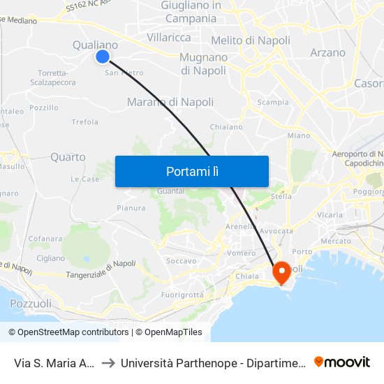 Via S. Maria A Cubito - Civ. 47 to Università Parthenope - Dipartimenti Di Studi Economici E Aziendali map