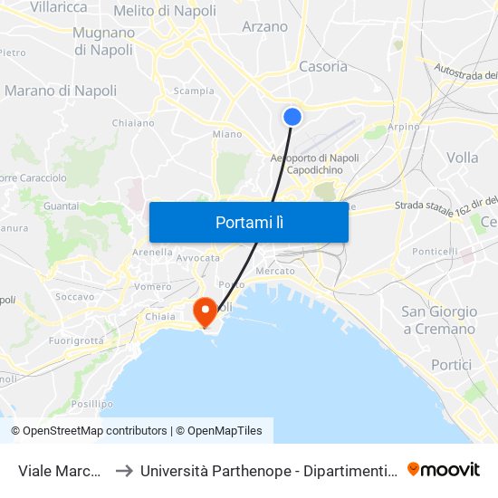 Viale Marconi - Civ. 247 to Università Parthenope - Dipartimenti Di Studi Economici E Aziendali map
