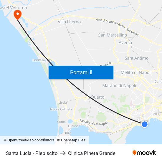 Santa Lucia - Plebiscito to Clinica Pineta Grande map