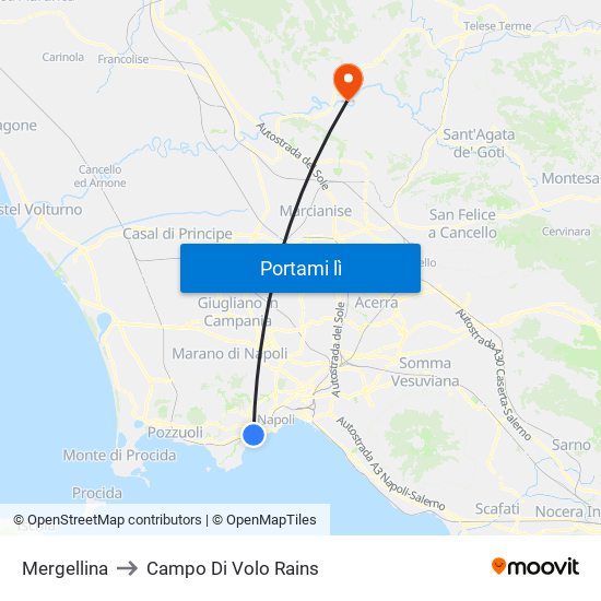 Mergellina to Campo Di Volo Rains map