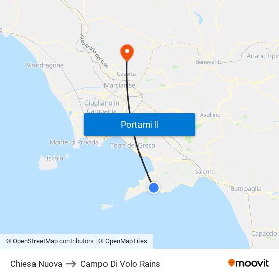 Chiesa Nuova to Campo Di Volo Rains map