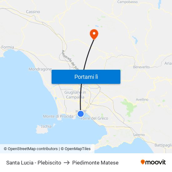 Santa Lucia - Plebiscito to Piedimonte Matese map