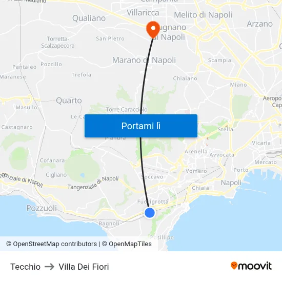 Tecchio to Villa Dei Fiori map