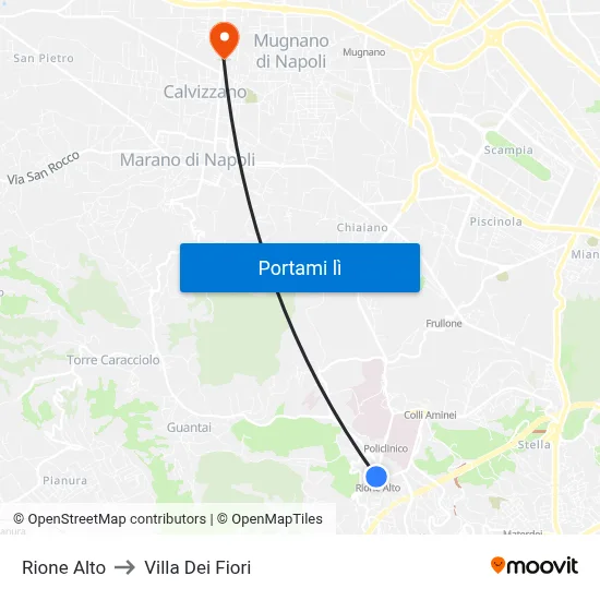 Rione Alto to Villa Dei Fiori map