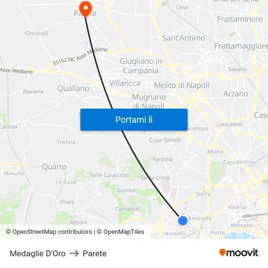 Medaglie D'Oro to Parete map