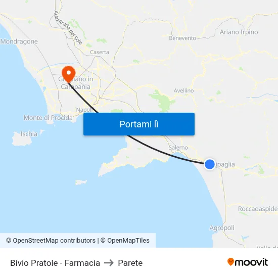Bivio Pratole - Farmacia to Parete map