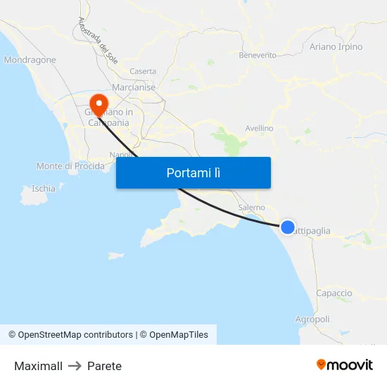 Maximall to Parete map