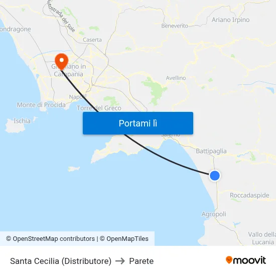 Santa Cecilia (Distributore) to Parete map