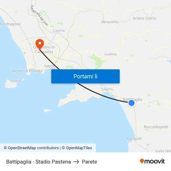 Battipaglia - Stadio Pastena to Parete map