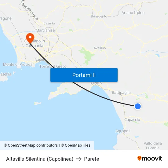 Altavilla Silentina (Capolinea) to Parete map