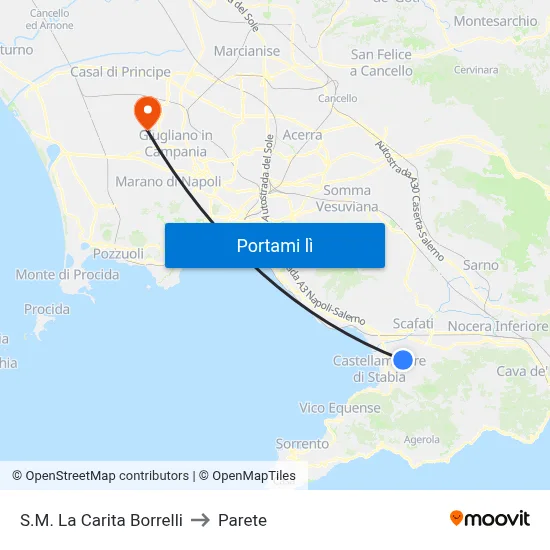 S.M. La Carita  Borrelli to Parete map