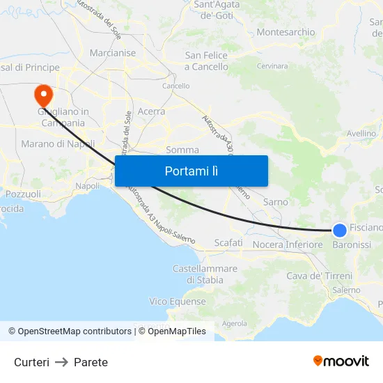 Curteri to Parete map