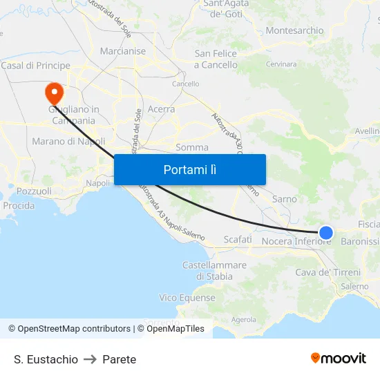 S. Eustachio to Parete map