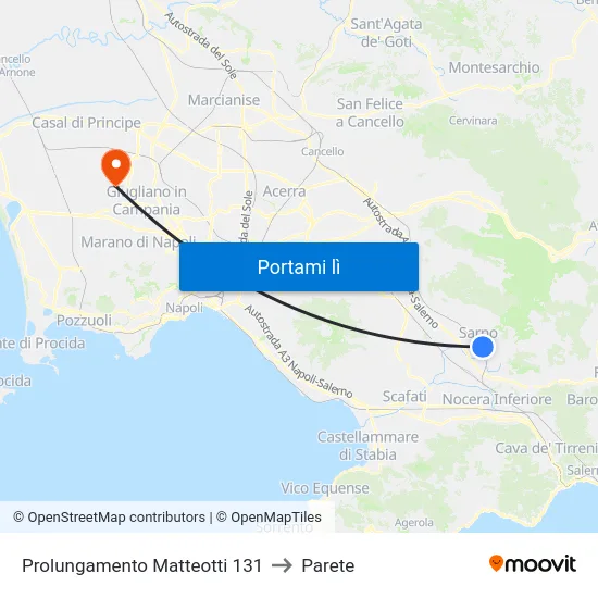 Prolungamento Matteotti 131 to Parete map