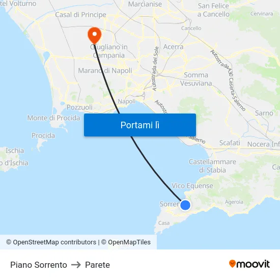 Piano Sorrento to Parete map