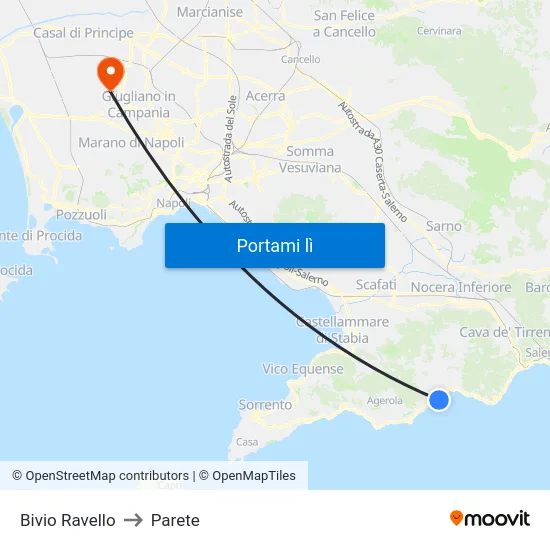 Bivio Ravello to Parete map