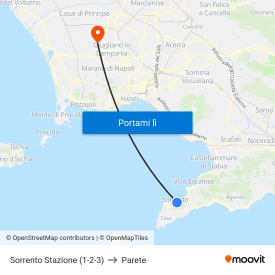 Sorrento Stazione (1-2-3) to Parete map
