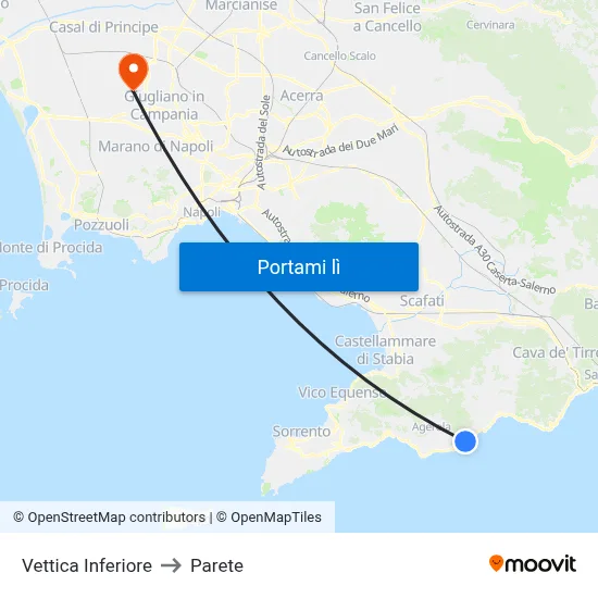 Vettica Inferiore to Parete map