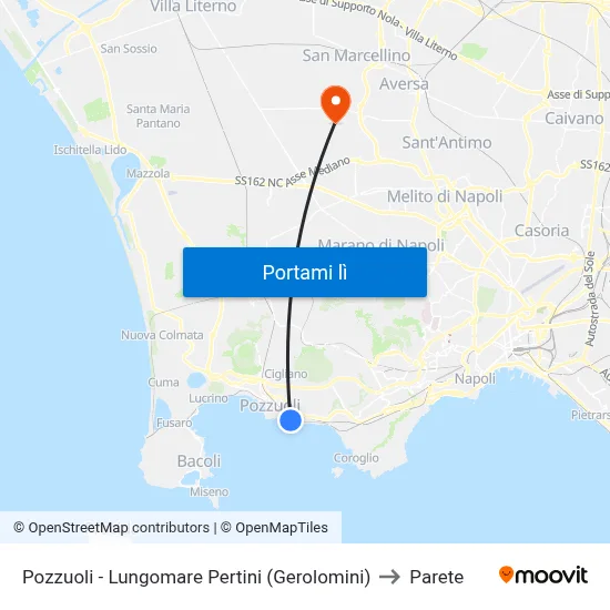 Pozzuoli - Lungomare Pertini (Gerolomini) to Parete map