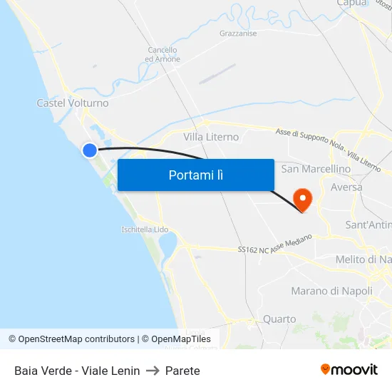 Baia Verde - Viale Lenin to Parete map