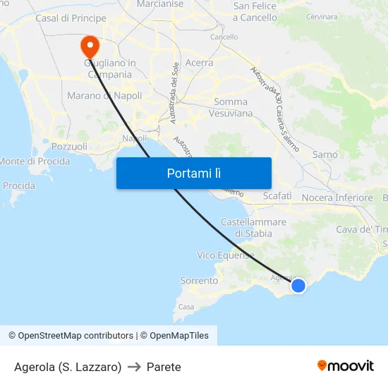 Agerola (S. Lazzaro) to Parete map