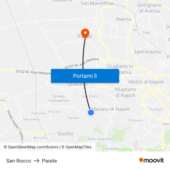 San Rocco to Parete map