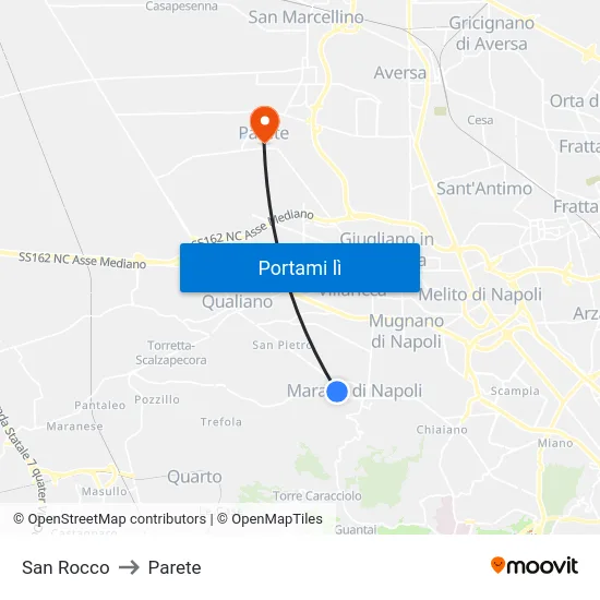 San Rocco to Parete map