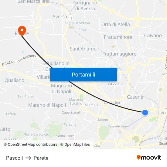 Pascoli to Parete map