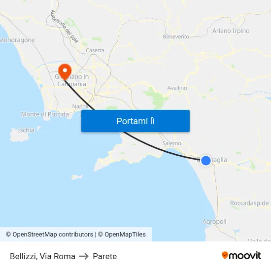 Bellizzi, Via Roma to Parete map